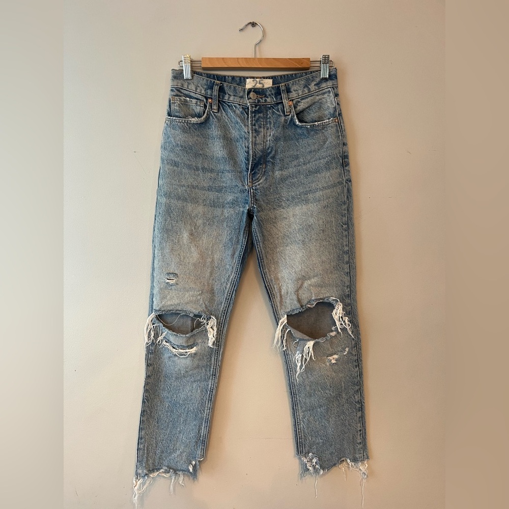 Free People Distressed Blue Jeans